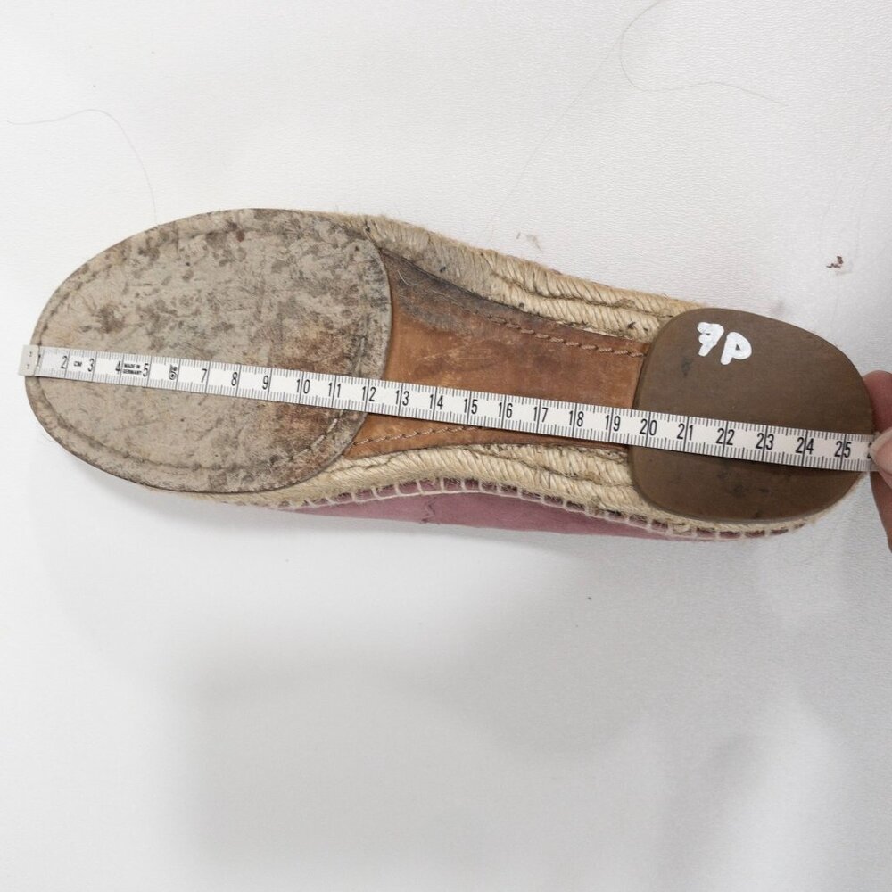 Chloe Scalloped Pink Suede Espadrilles Slip-On Flats Size 9 - Picture 14 of 16